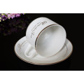 KC-00564 Haonai Elegante conjunto de café de hueso de China, conjunto de café de borde de oro